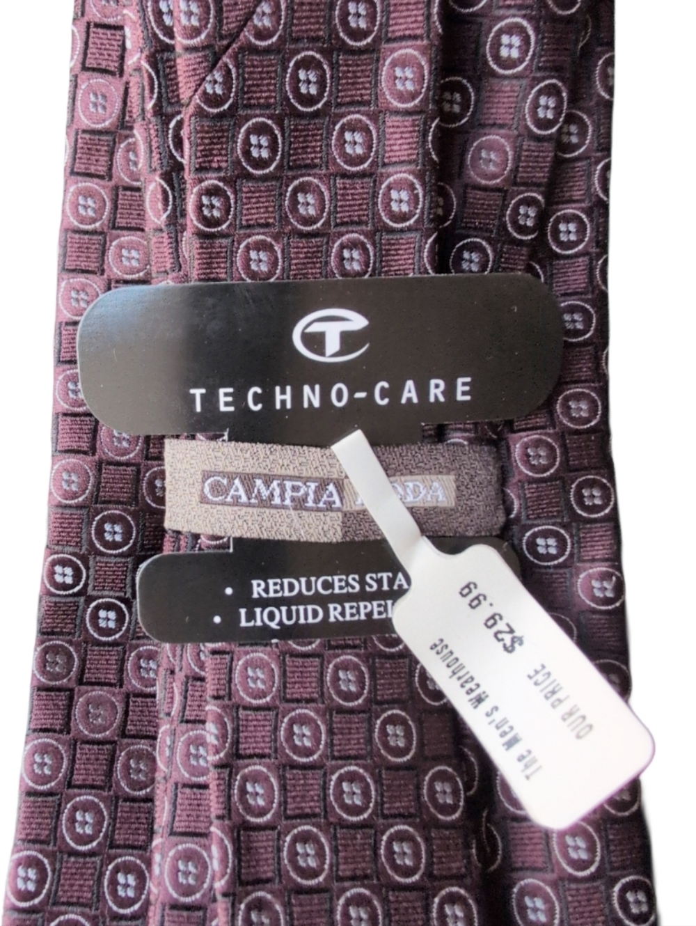 100% Silk Tie Campia Moda Brick Red NWT Prom Wedding Homecoming - Picture 2 of 3